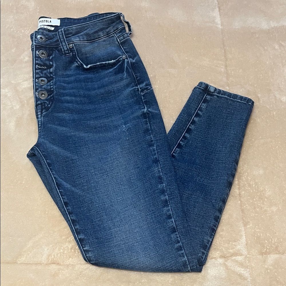 Pistola Denim Button Fly Skinny Straight Women's Jeans READ 27